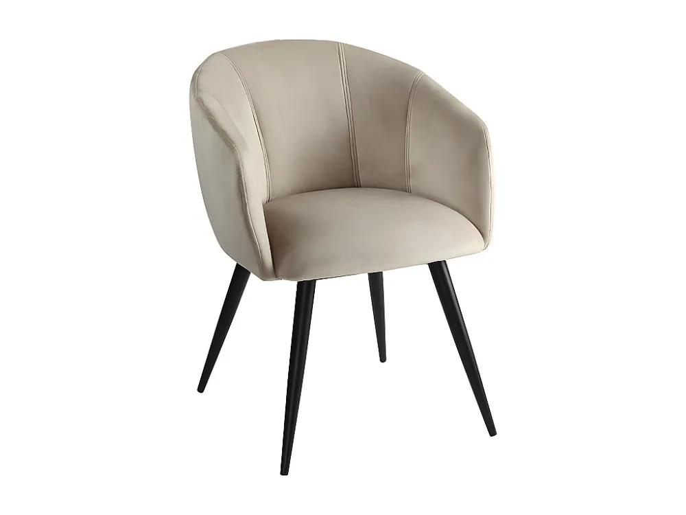 Set van 2 stoelen VADIM - Fluweel en metaal - Ecru - Koop nu uw online meubelshop
