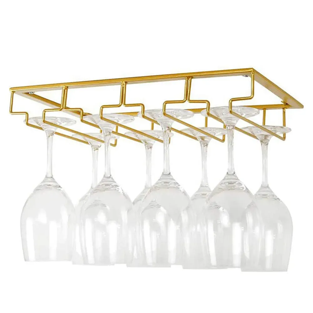 Ophangrek Wijnglazen - 12 glazen - Goud kleurig - Wijnglazenhouder - Glazenrek