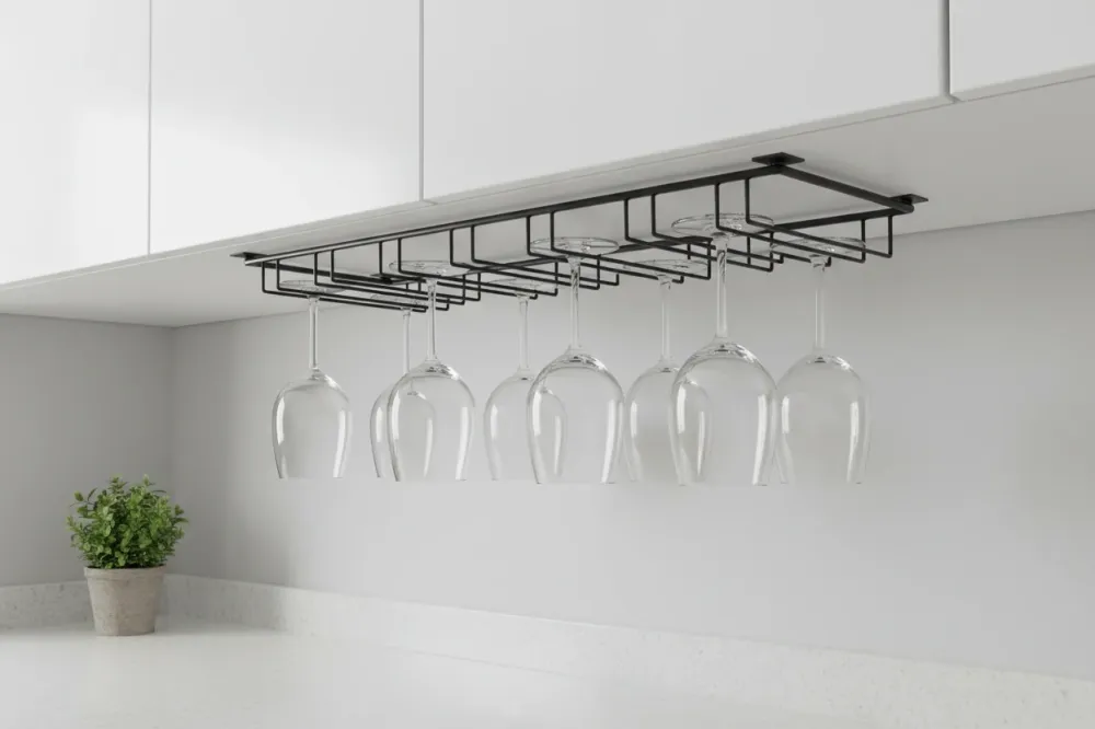 Ophangrek Wijnglazen - Zwart - 18 glazen - Wijnglazenhouder - Glazenrek