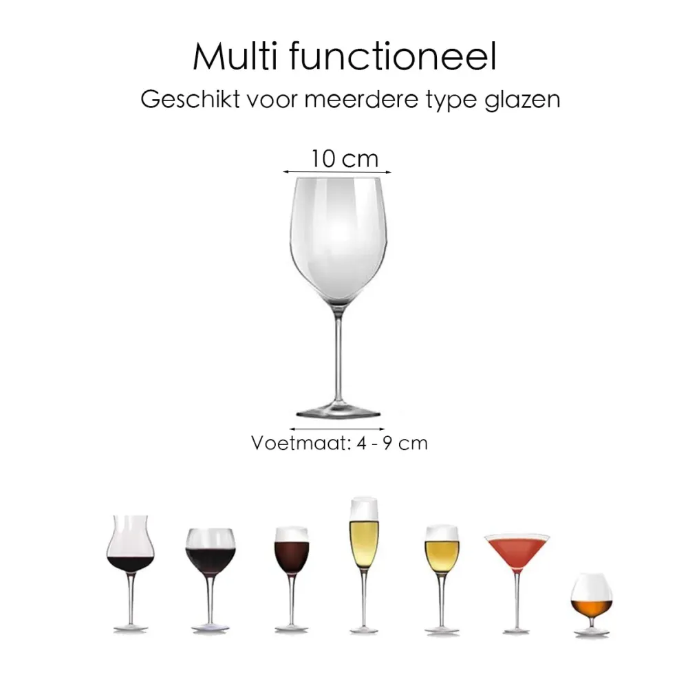 Ophangrek Wijnglazen - Zwart - 12 glazen - Wijnglazenhouder - Glazenrek