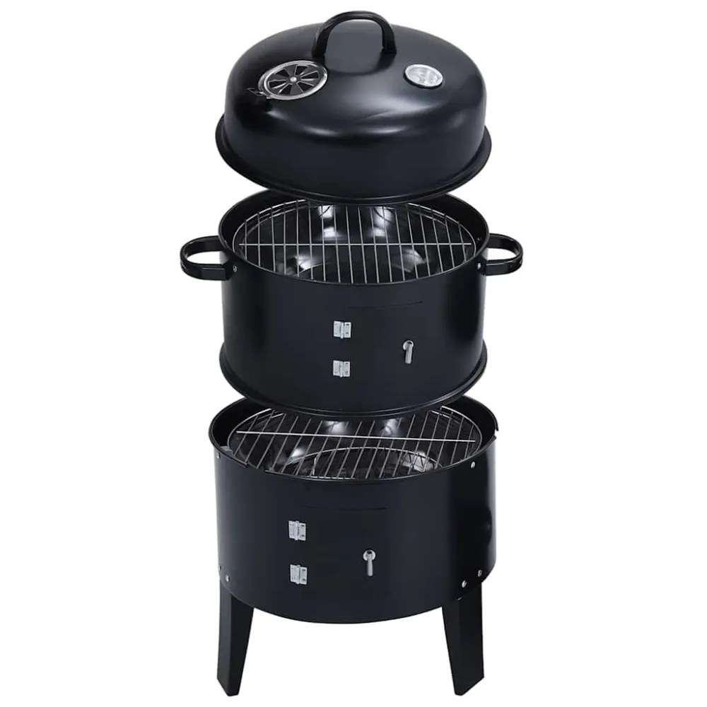 Houtskoolroker barbecue-grill 3--1 40x80 cm
