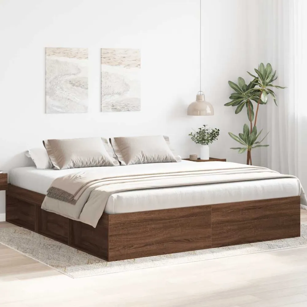 Bedframe bruin eikenkleur 180x200 cm Super King Size