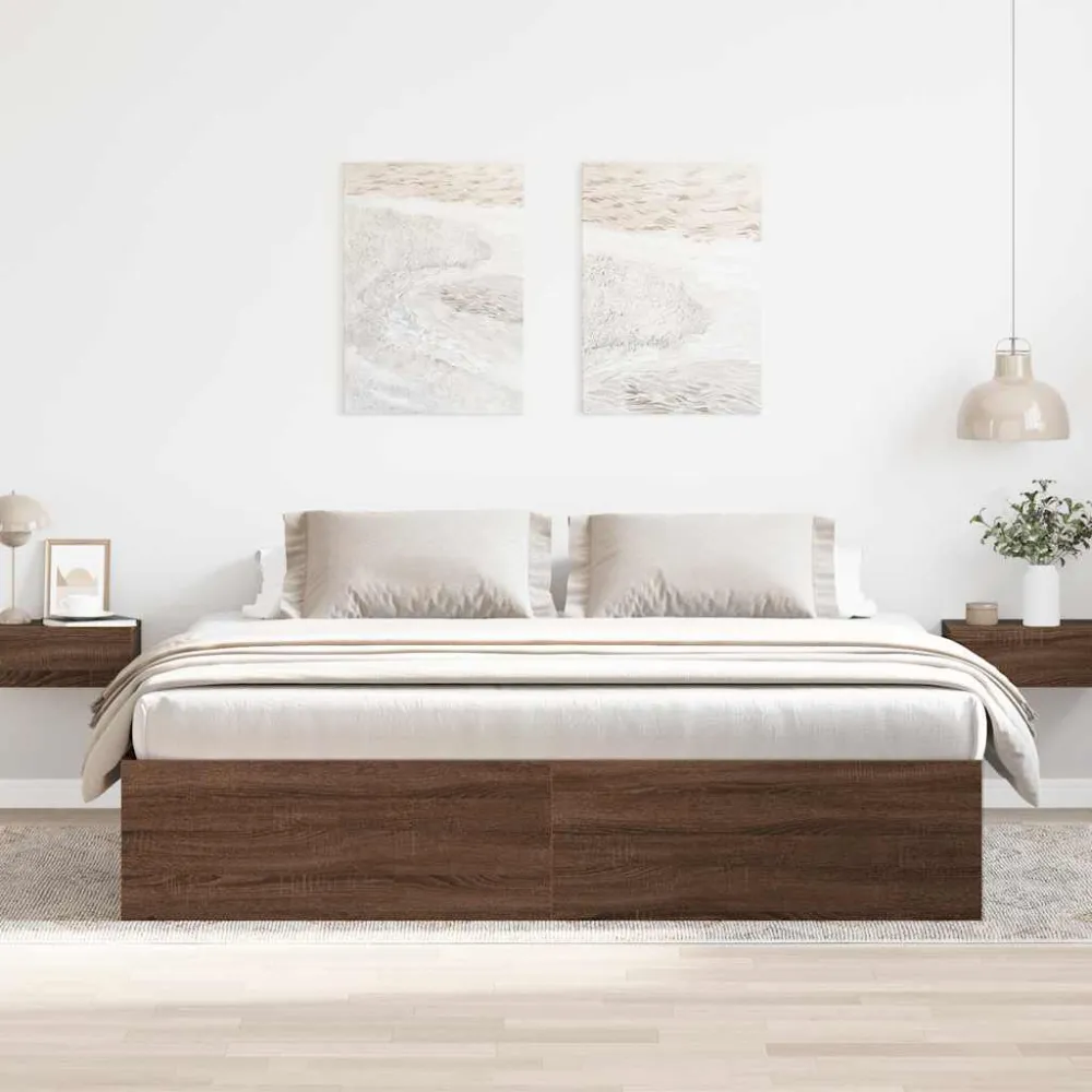 Bedframe bruin eikenkleur 180x200 cm Super King Size