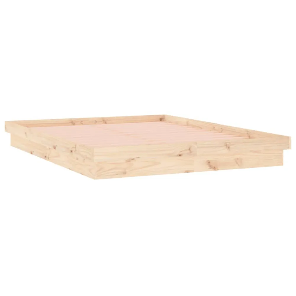 Bedframe LED massief hout 140x200 cm