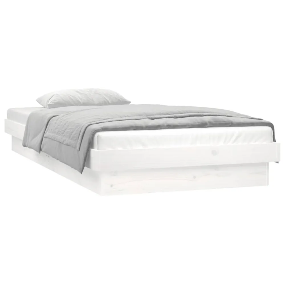 Bedframe LED massief hout 90x200 cm