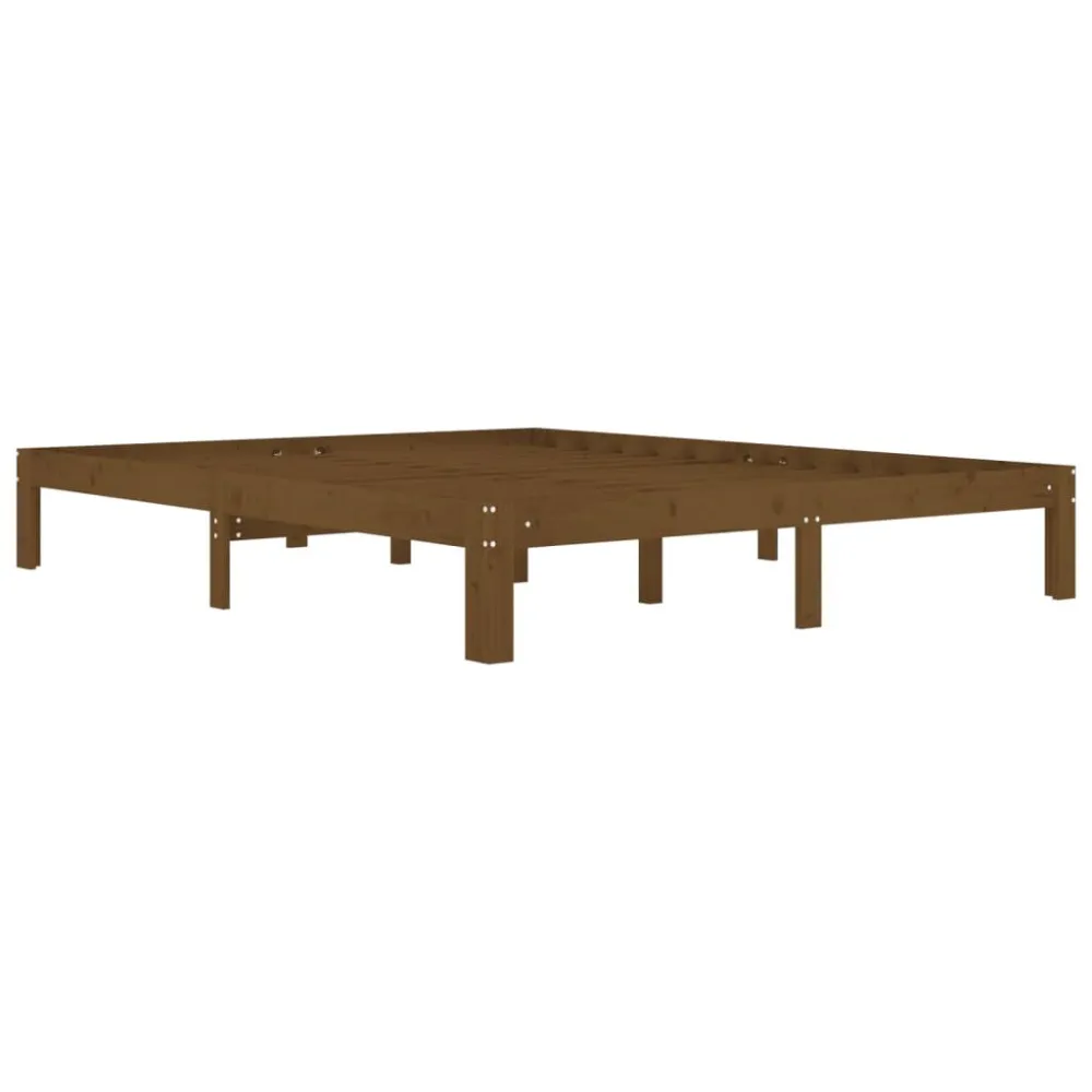 Bedframe massief grenenhout honingbruin 160x200 cm