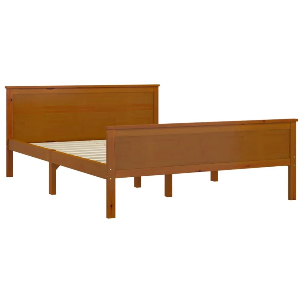 Bedframe massief grenenhout honingbruin 160x200 cm