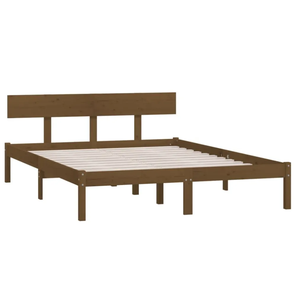 Bedframe massief grenenhout honingbruin 160x200 cm