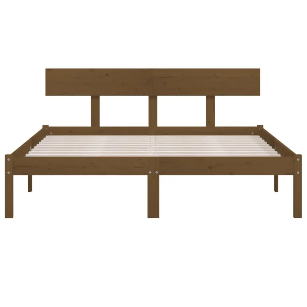 Bedframe massief grenenhout honingbruin 160x200 cm