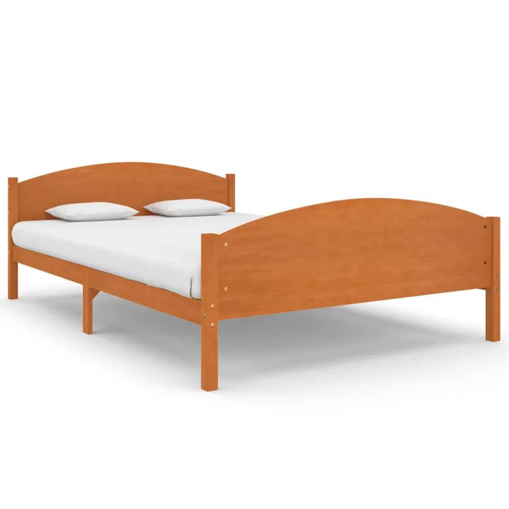 Bedframe massief grenenhout honingbruin 160x200 cm
