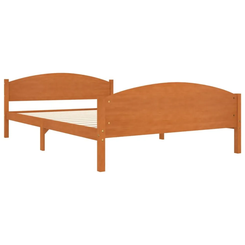 Bedframe massief grenenhout honingbruin 160x200 cm