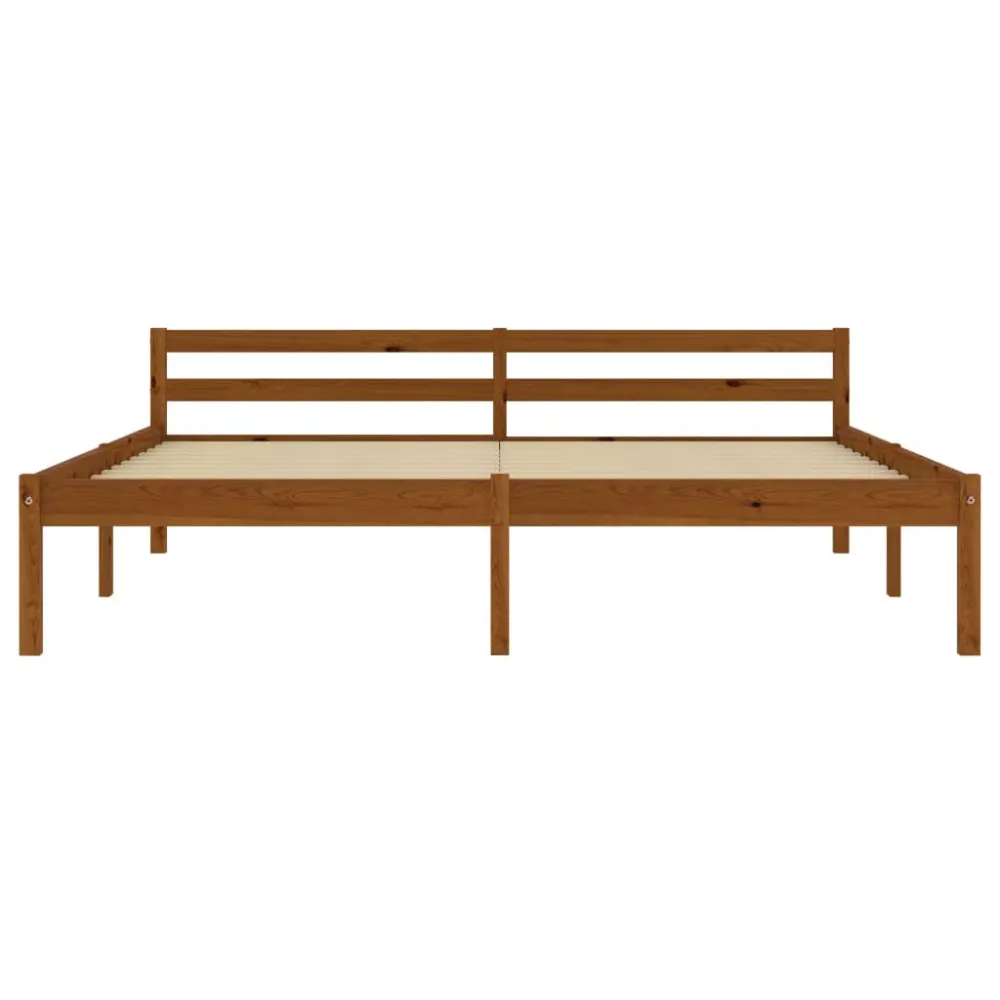 Bedframe massief grenenhout honingbruin 160x200 cm