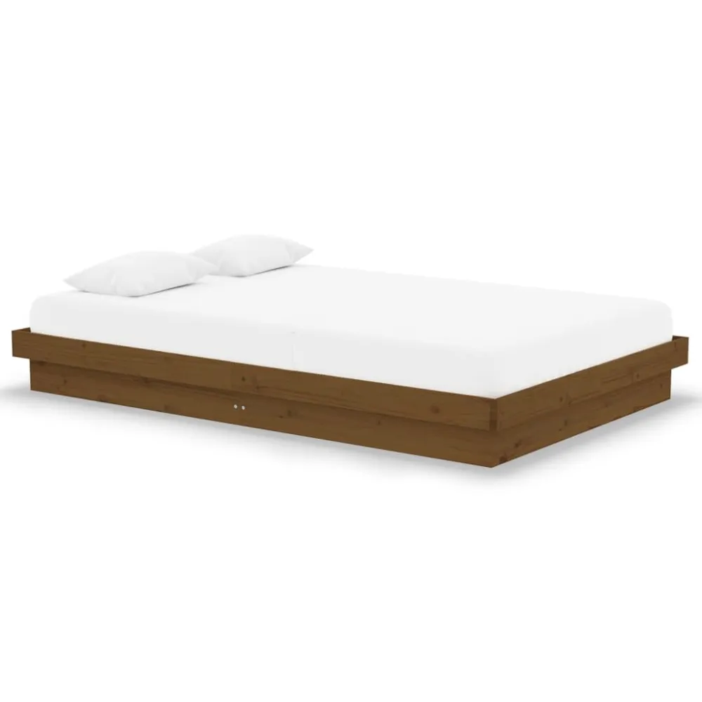 Bedframe massief hout honingbruin 120x190 cm