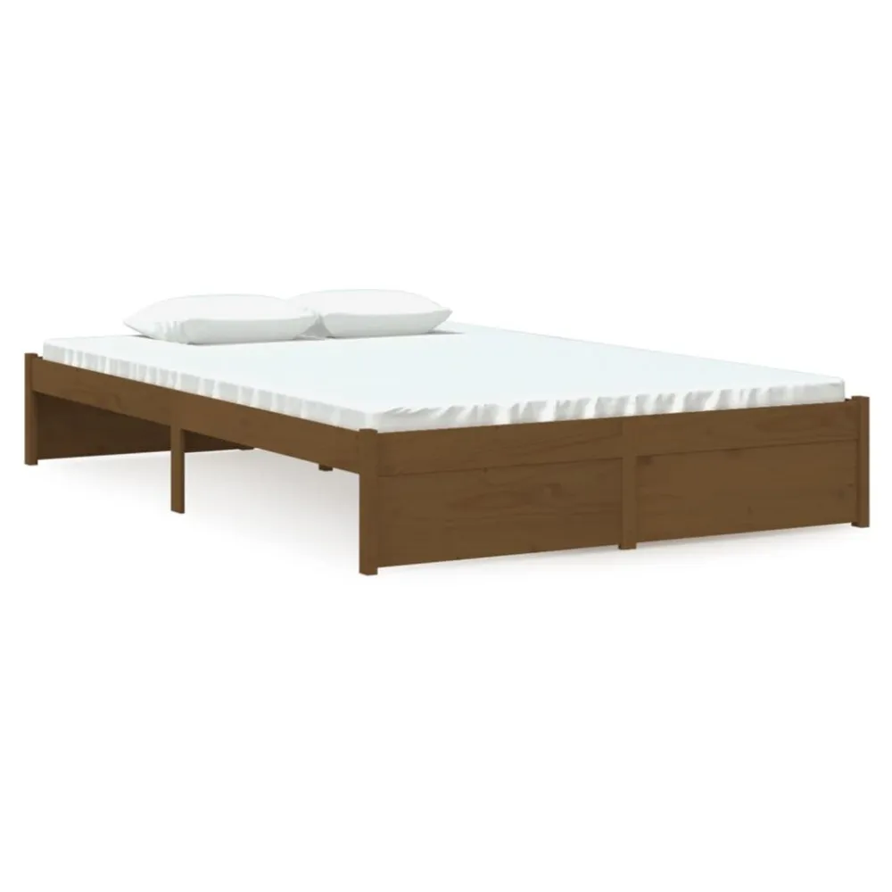 Bedframe massief hout honingbruin 120x190 cm