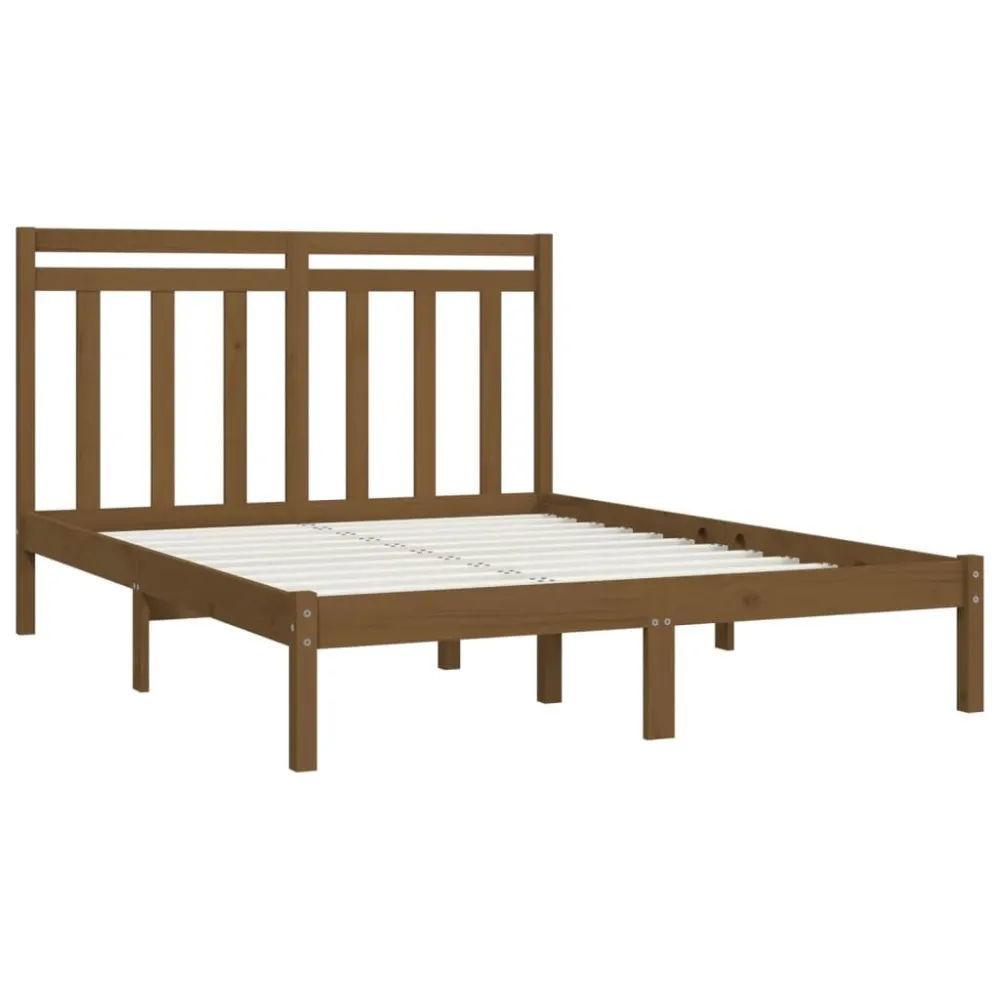 Bedframe massief hout honingbruin 120x200 cm