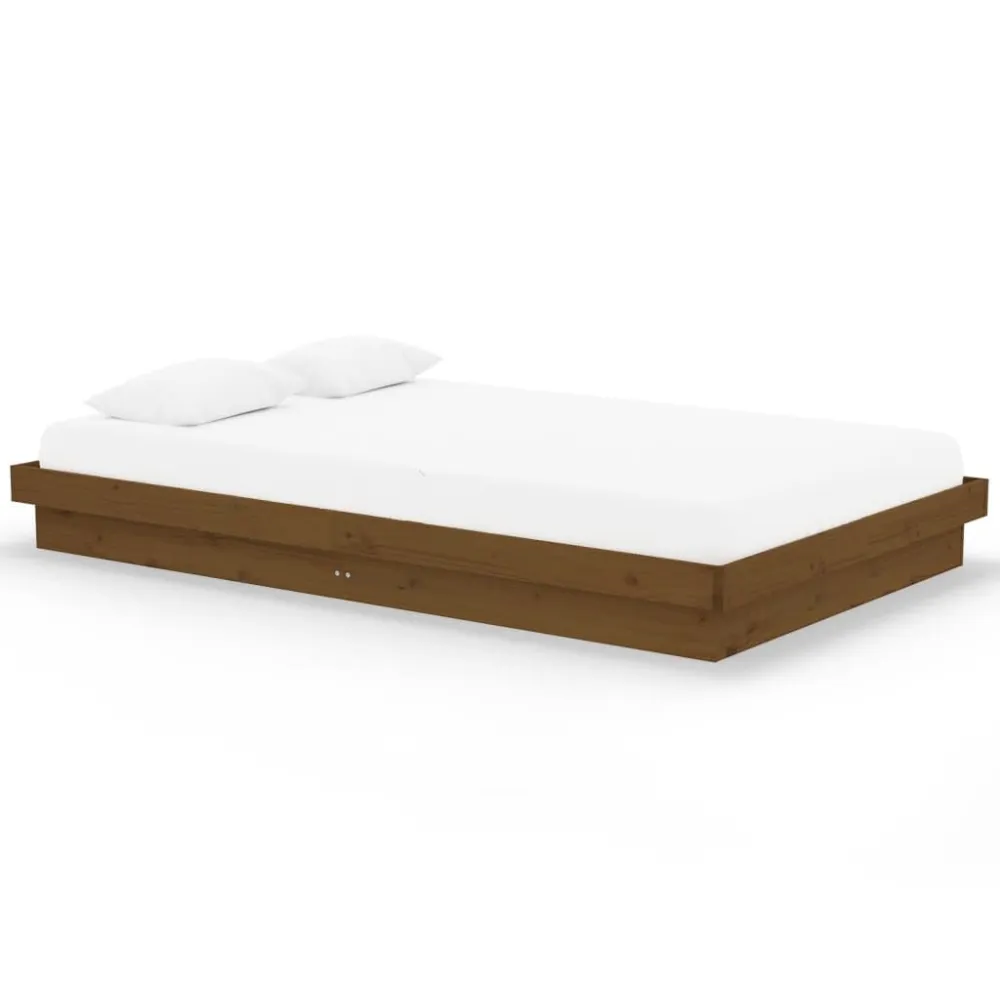 Bedframe massief hout honingbruin 120x200 cm