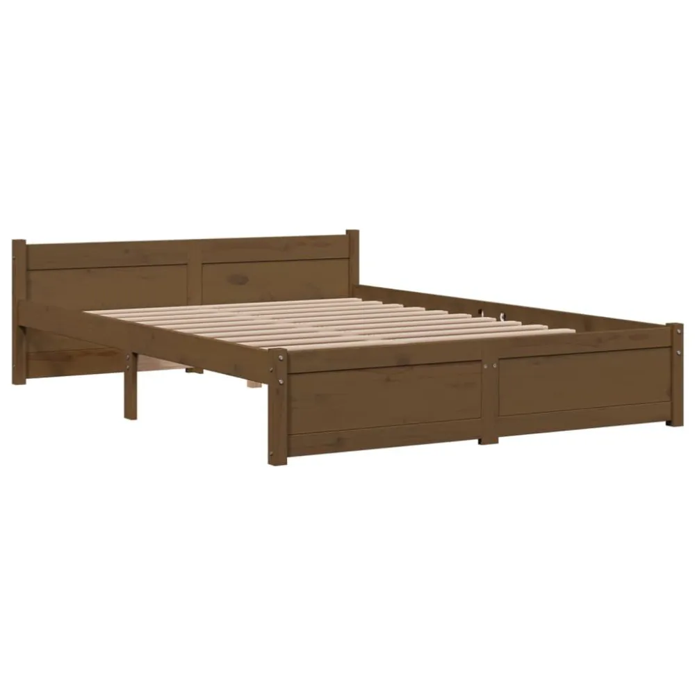 Bedframe massief hout honingbruin 140x200 cm