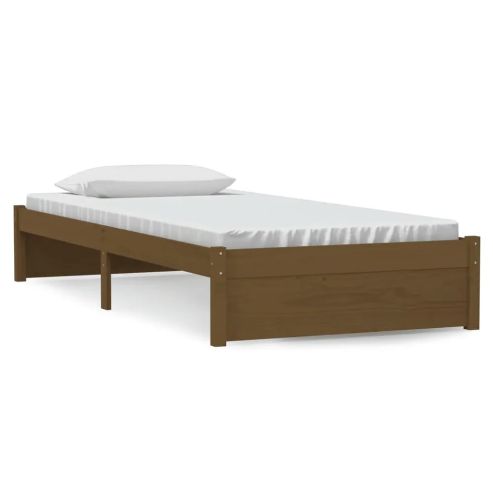 Bedframe massief hout honingbruin 90x190 cm