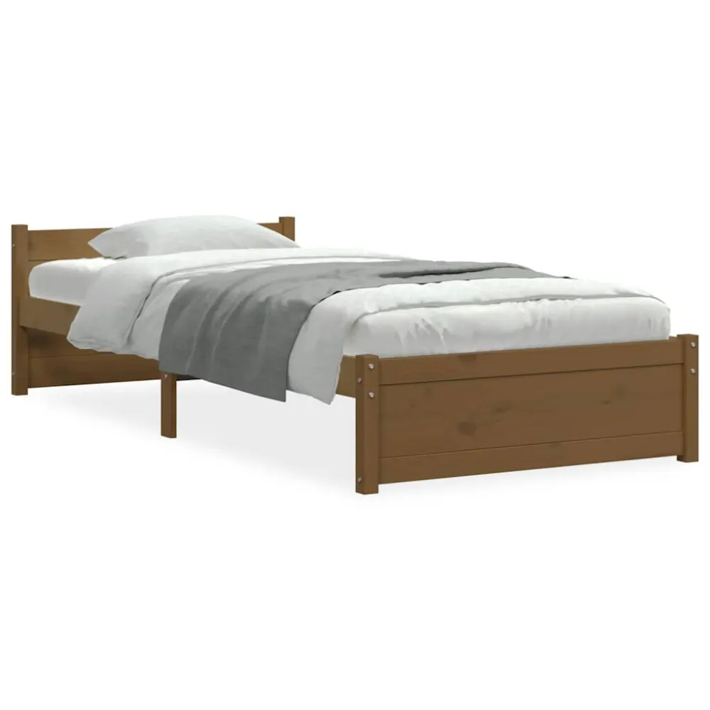 Bedframe massief hout honingbruin 90x190 cm