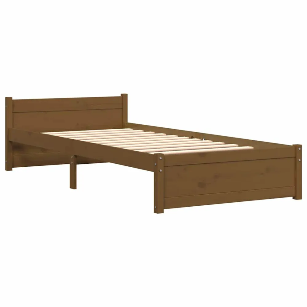 Bedframe massief hout honingbruin 90x190 cm