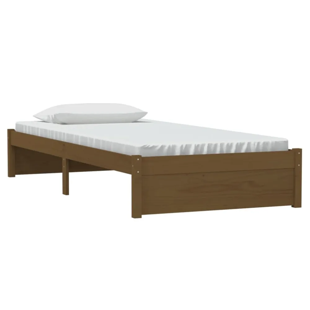 Bedframe massief hout honingbruin 90x200 cm