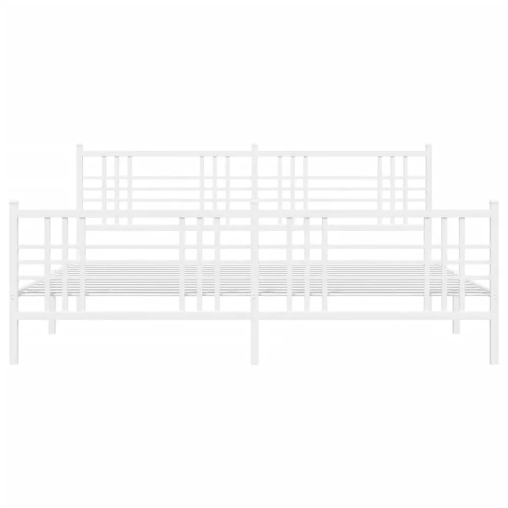Bedframe met hoofd- en voeteneinde metaal wit 180x200 cm