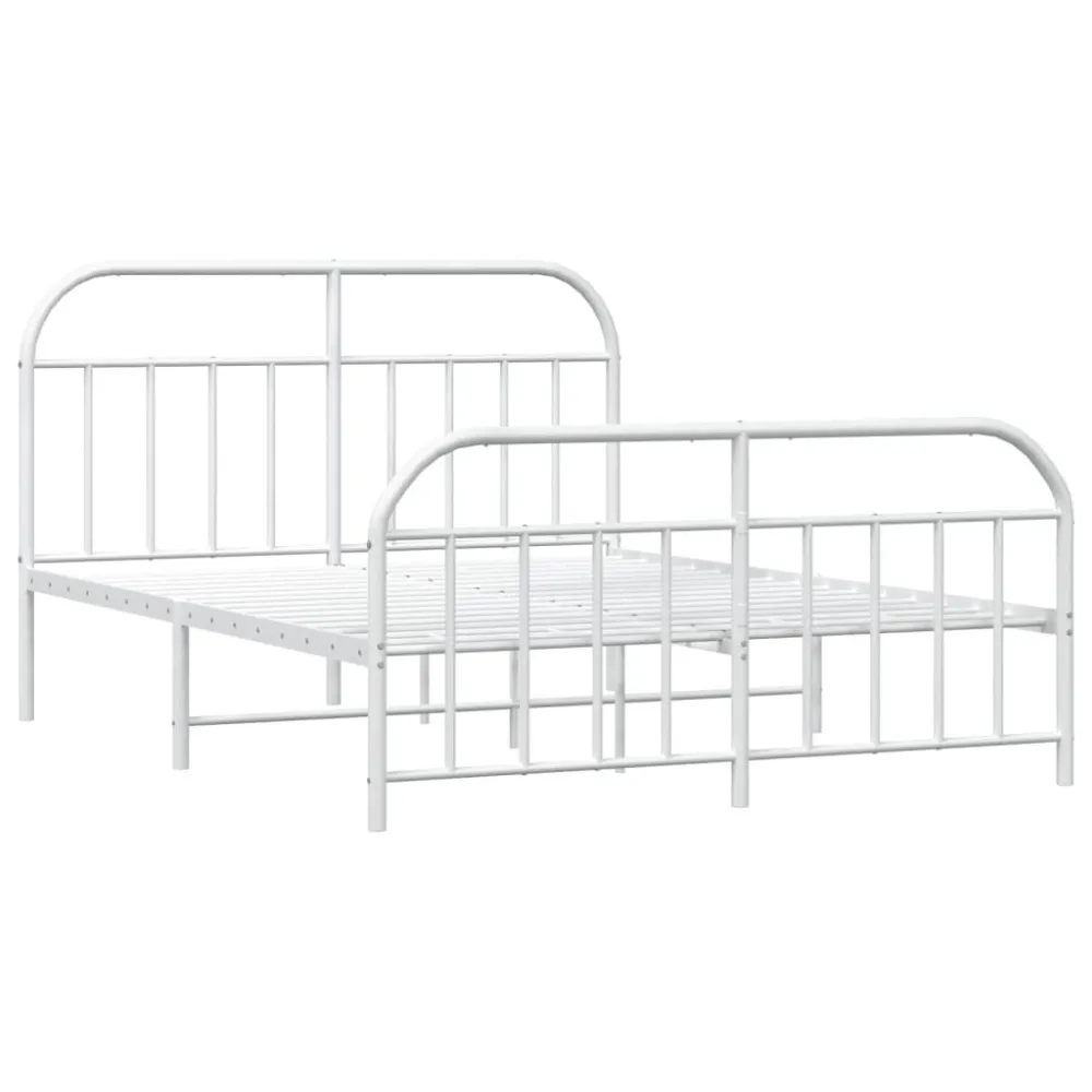 Bedframe met hoofd- en voeteneinde metaal wit 180x200 cm
