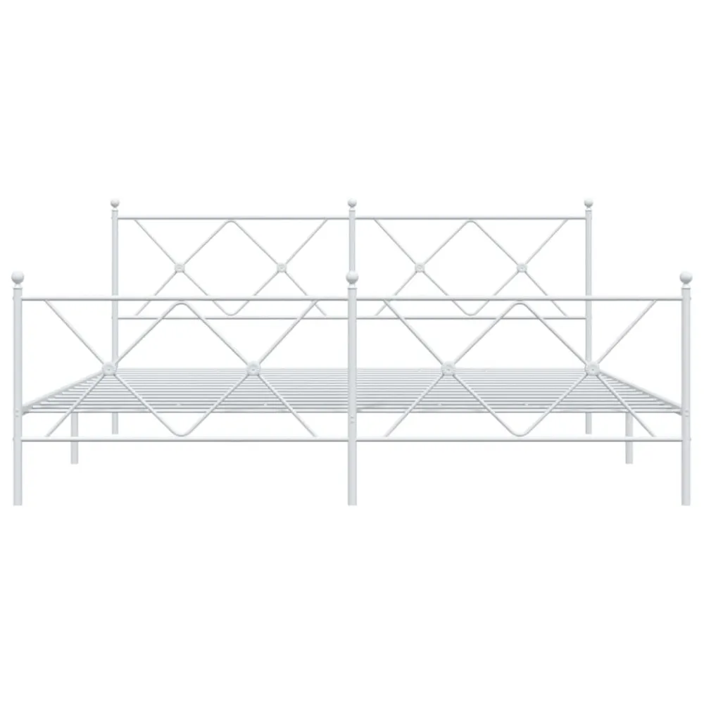Bedframe met hoofd- en voeteneinde metaal wit 180x200 cm
