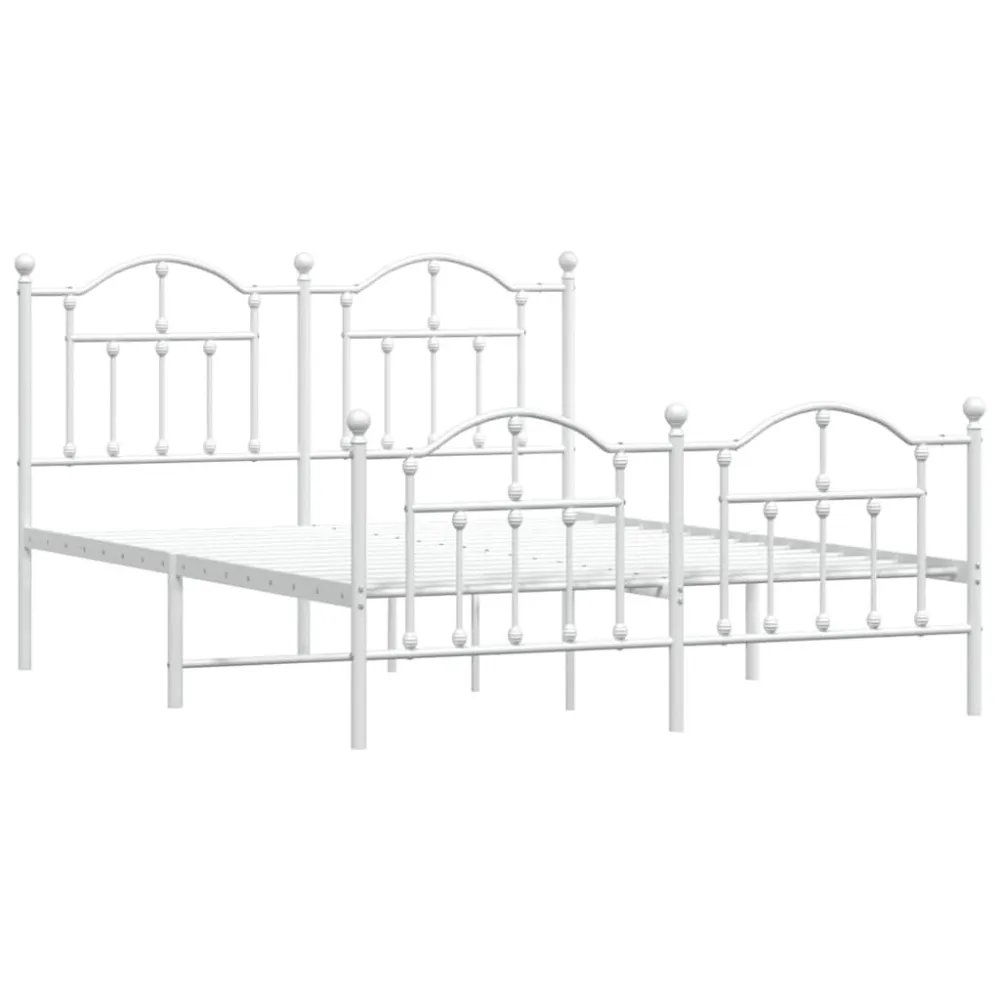 Bedframe met hoofd- en voeteneinde metaal wit 150x200 cm