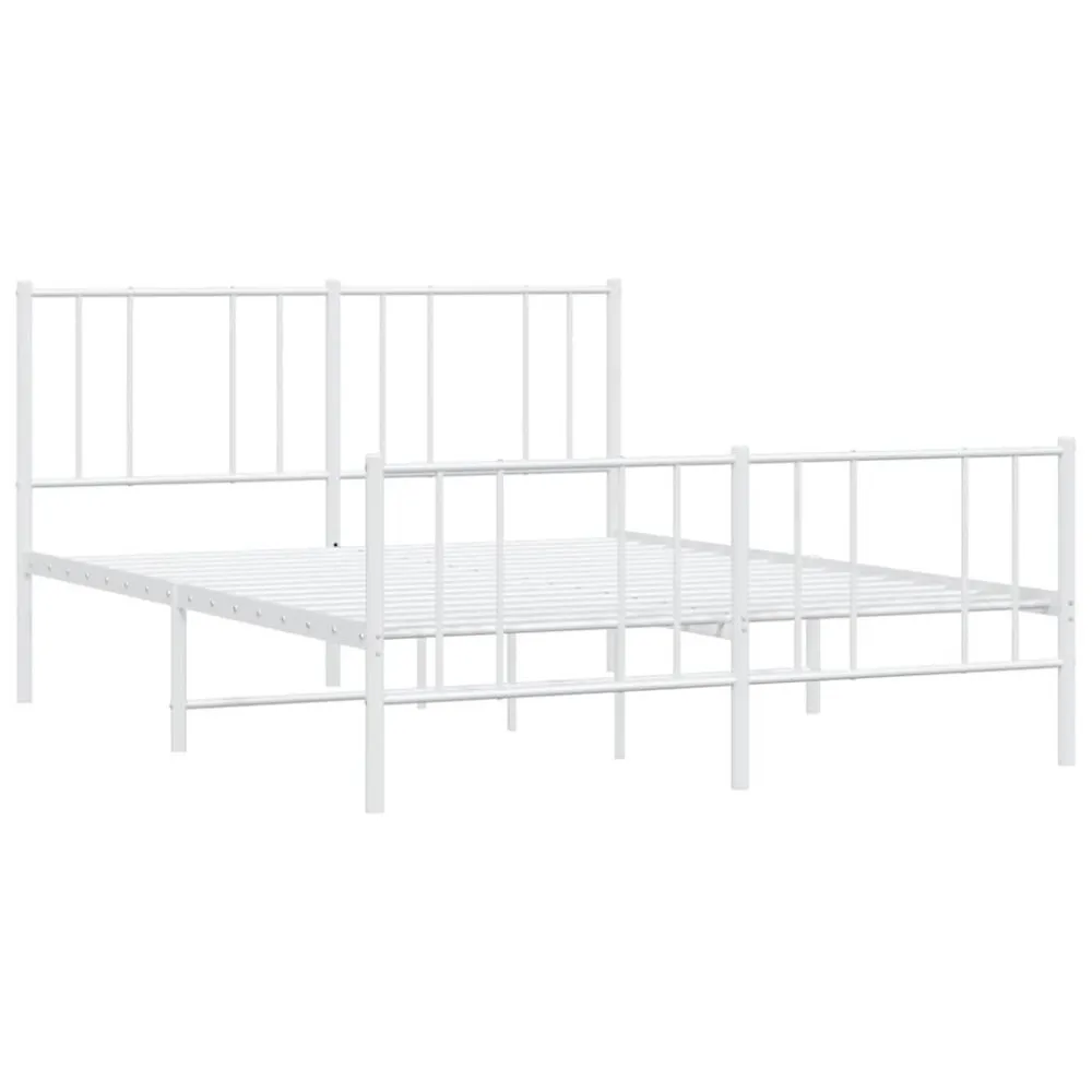 Bedframe met hoofd- en voeteneinde metaal wit 150x200 cm