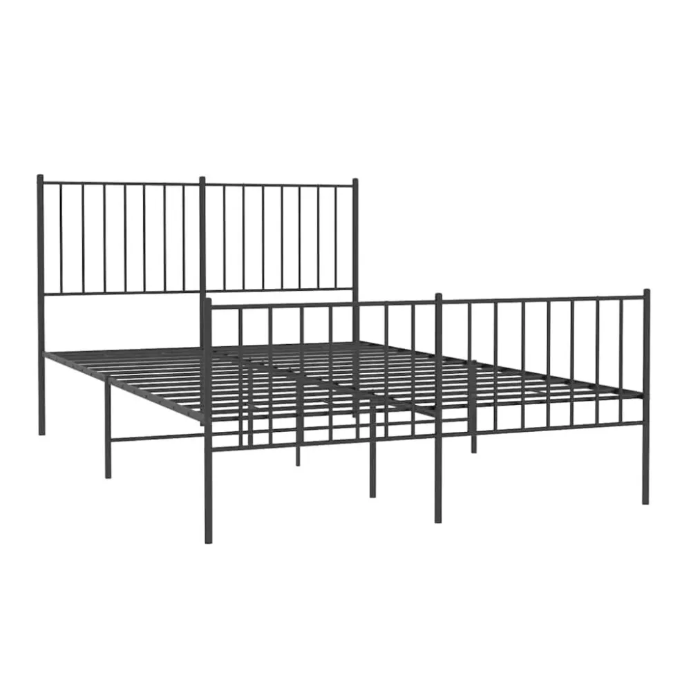 Bedframe met hoofd- en voeteneinde metaal zwart 120x200 cm