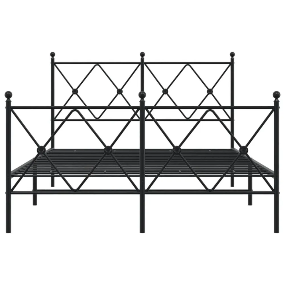 Bedframe met hoofd- en voeteneinde metaal zwart 120x190 cm