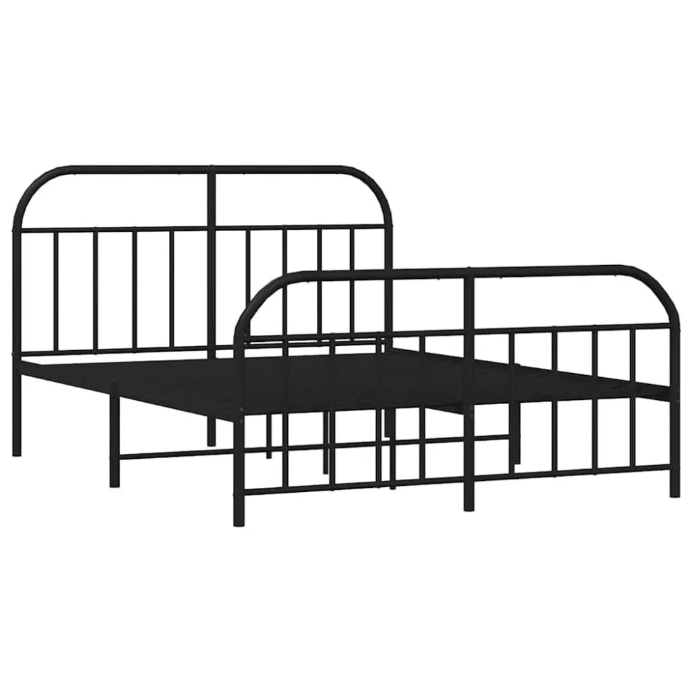 Bedframe met hoofd- en voeteneinde metaal zwart 183x213 cm