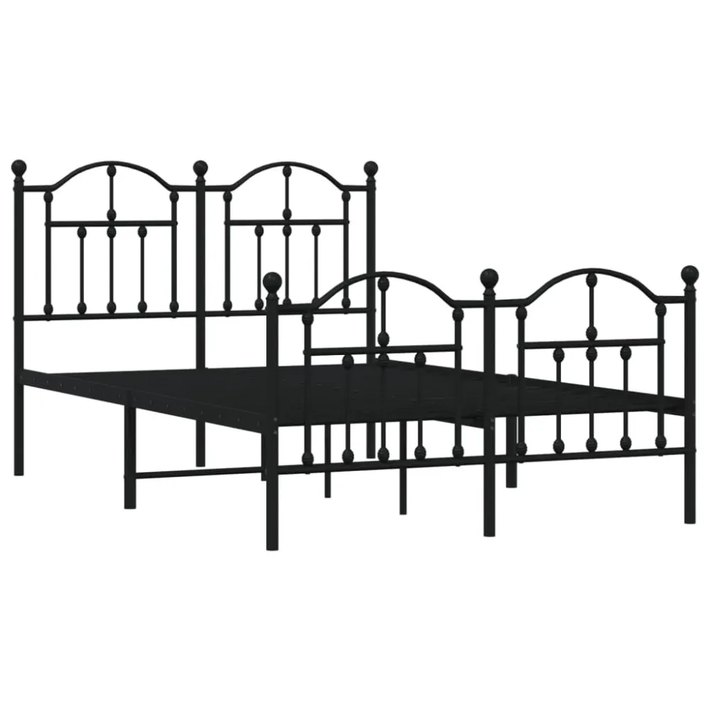 Bedframe met hoofd- en voeteneinde metaal zwart 120x190 cm