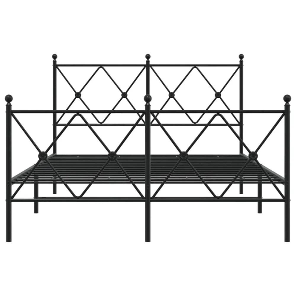 Bedframe met hoofd- en voeteneinde metaal zwart 120x200 cm