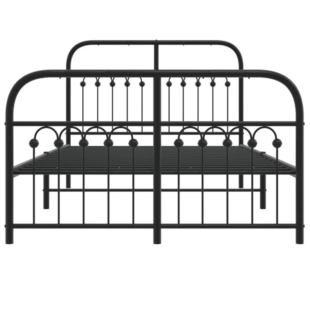 Bedframe met hoofd- en voeteneinde metaal zwart 120x200 cm