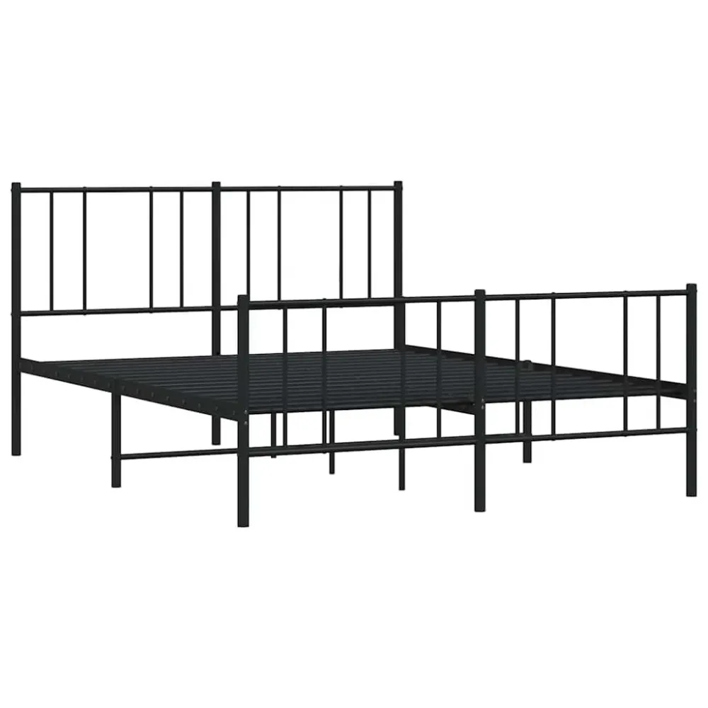 Bedframe met hoofd- en voeteneinde metaal zwart 120x190 cm