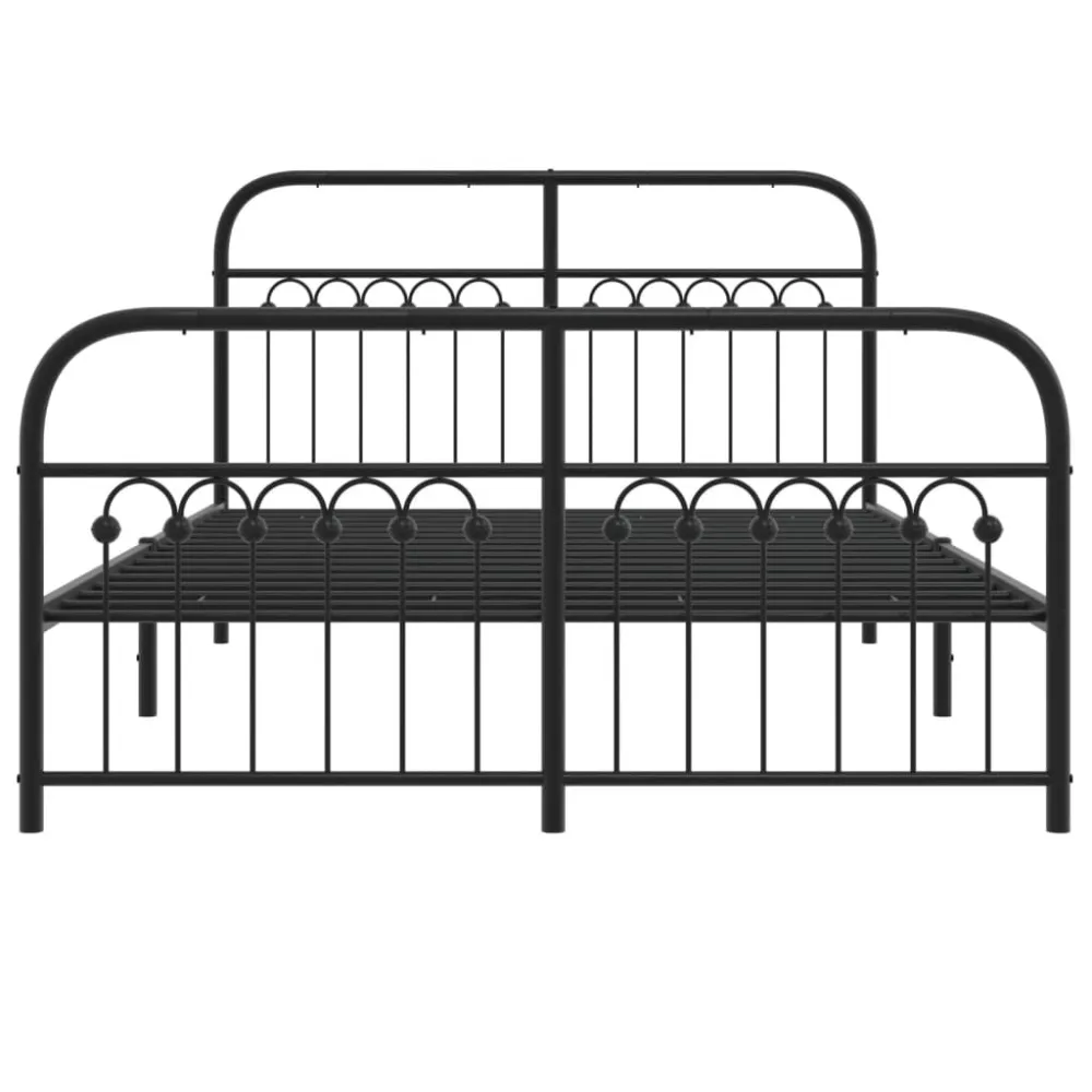 Bedframe met hoofd- en voeteneinde metaal zwart 140x200 cm