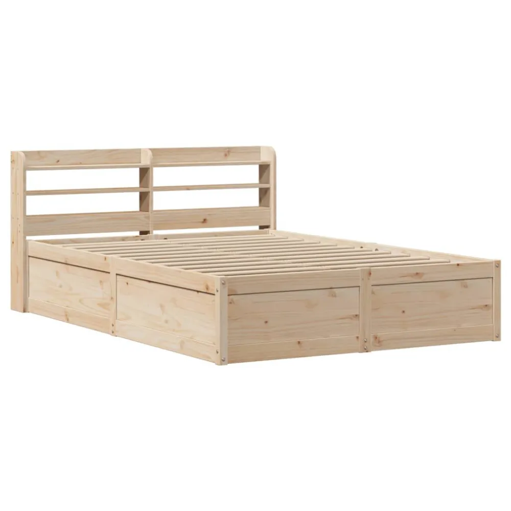 Bedframe met hoofdbord massief grenenhout 160x200 cm