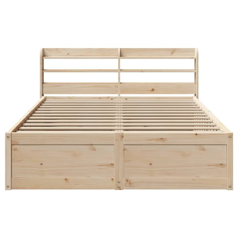Bedframe met hoofdbord massief grenenhout 160x200 cm