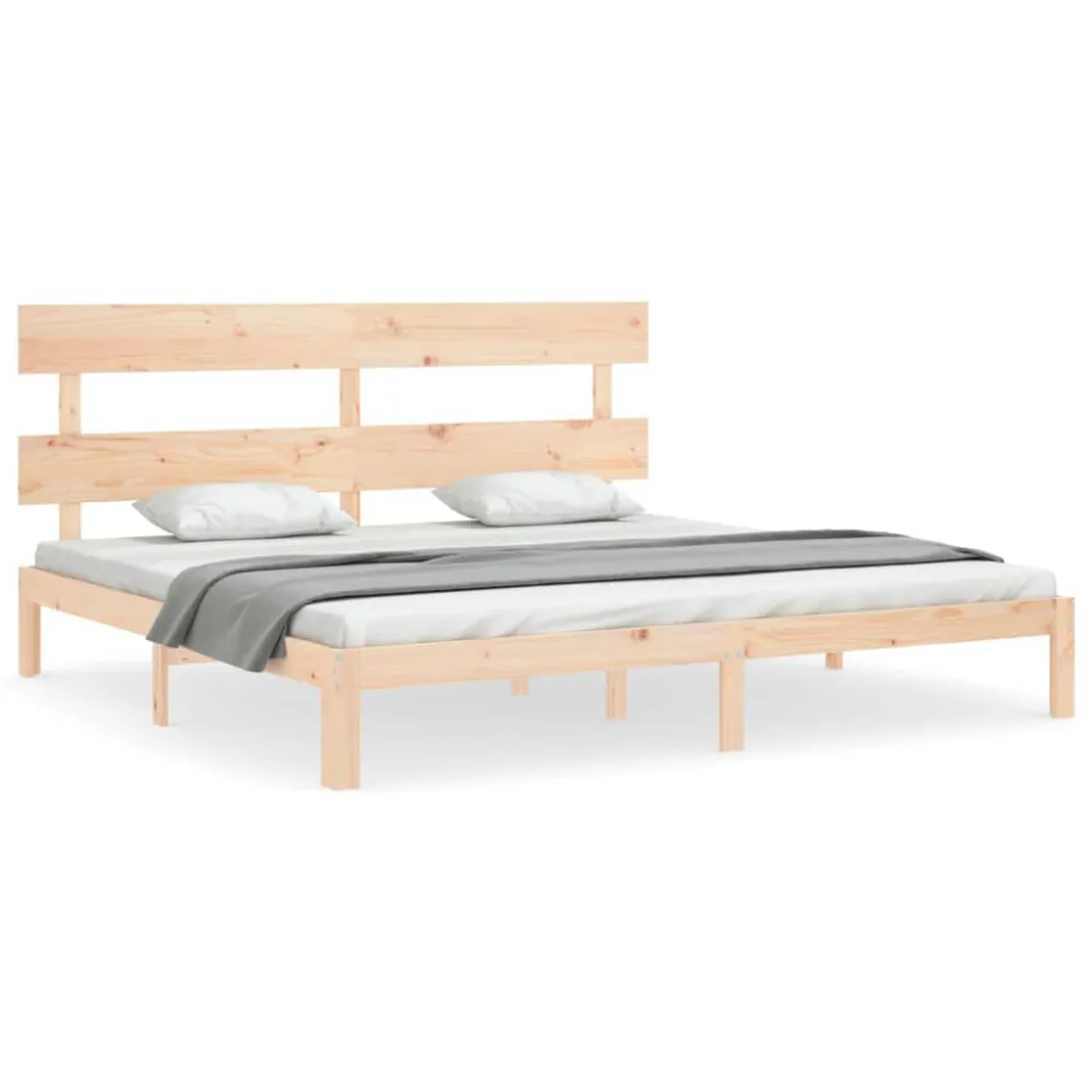 Bedframe met hoofdbord massief hout