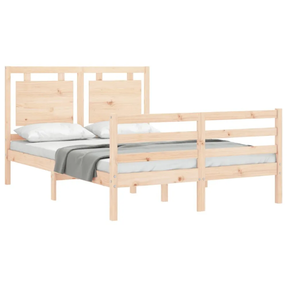 Bedframe met hoofdbord massief hout