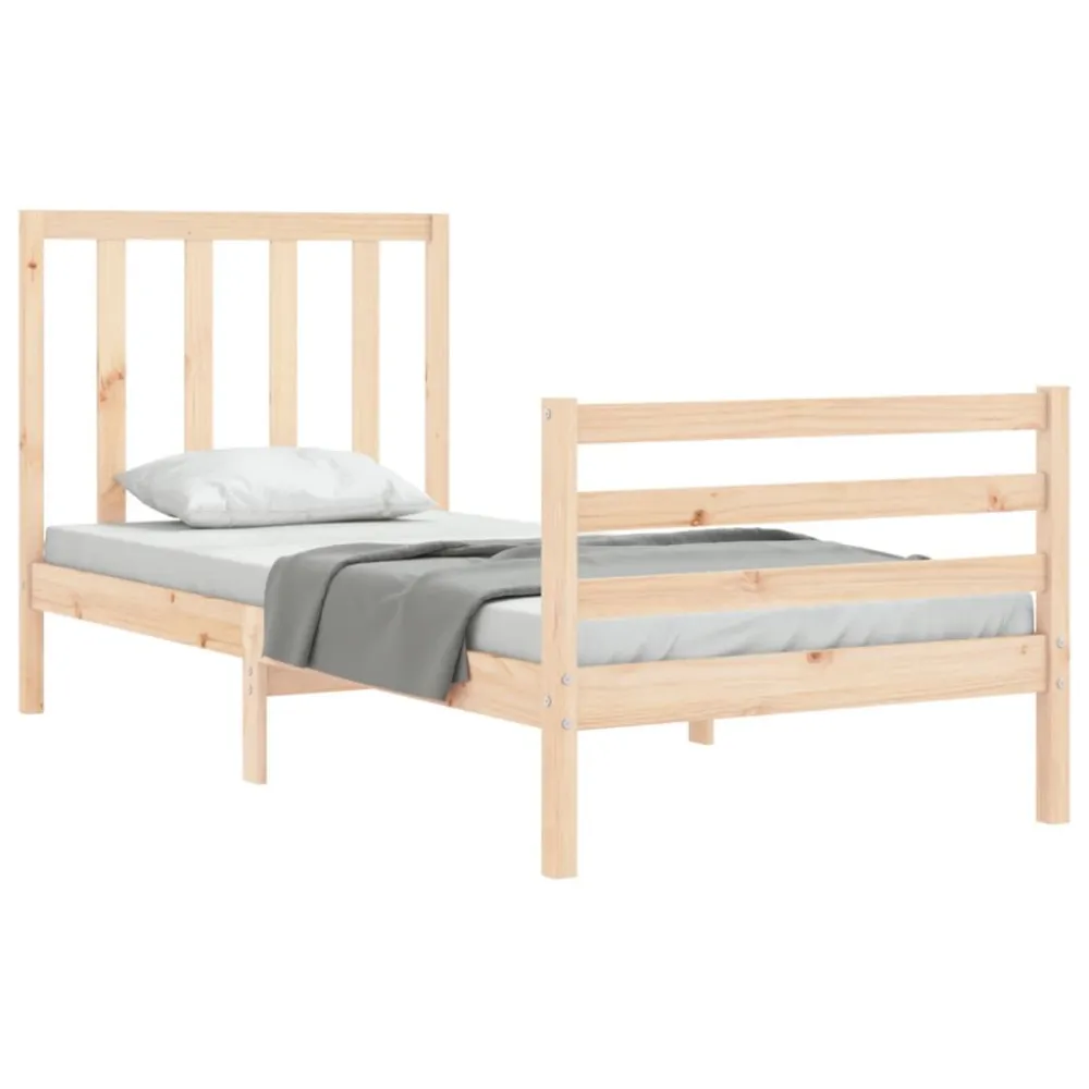 Bedframe met hoofdbord massief hout