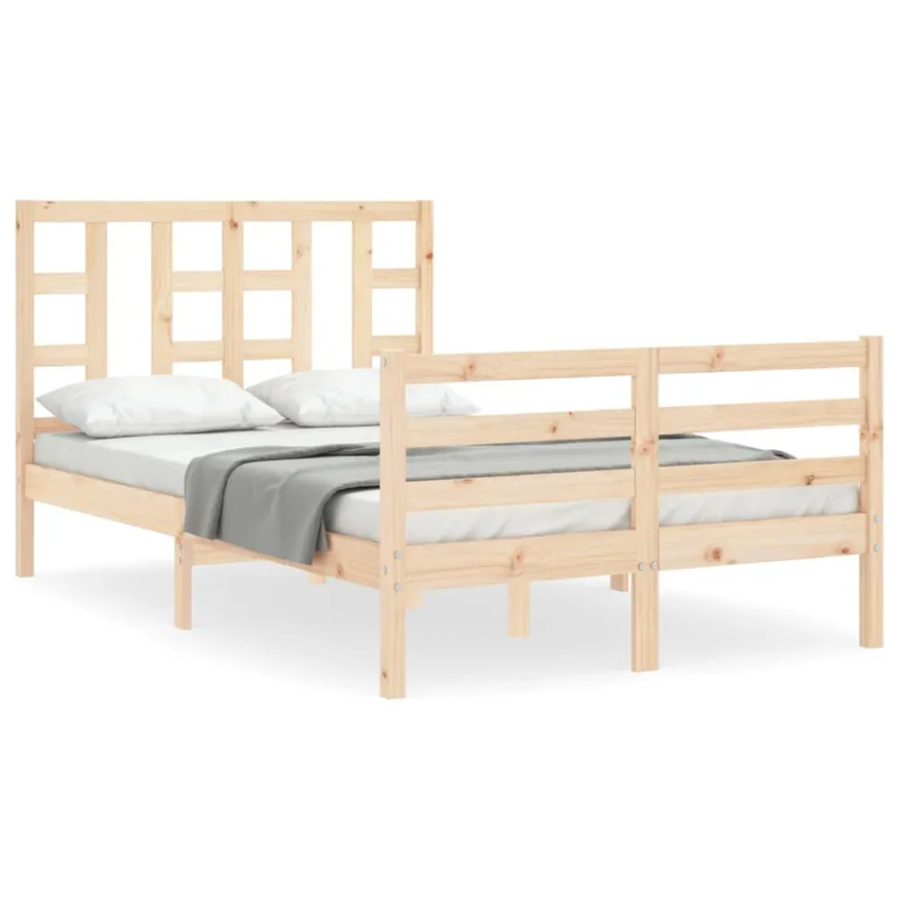 Bedframe met hoofdbord massief hout