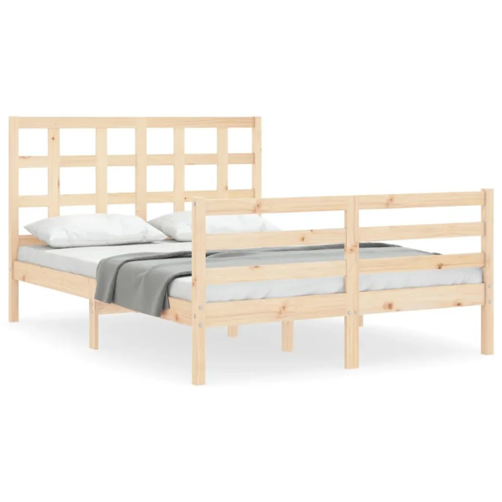 Bedframe met hoofdbord massief hout