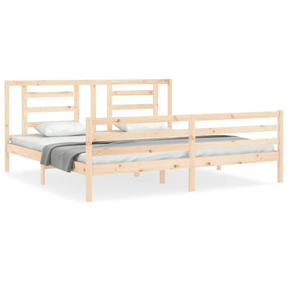 Bedframe met hoofdbord massief hout