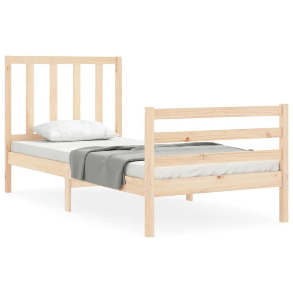 Bedframe met hoofdbord massief hout