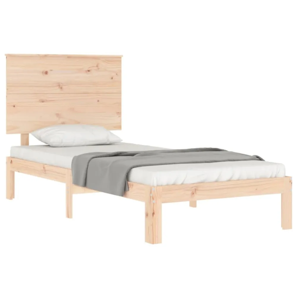 Bedframe met hoofdbord massief hout