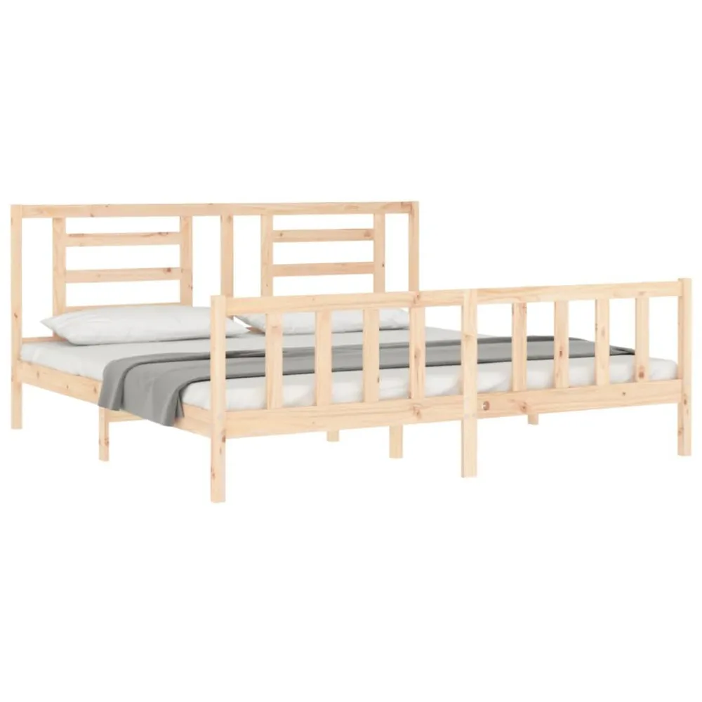 Bedframe met hoofdbord massief hout