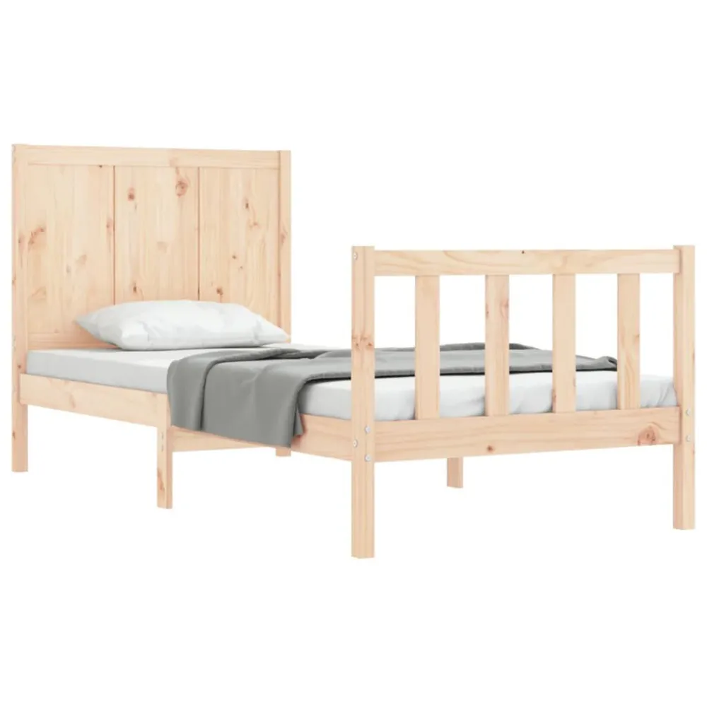 Bedframe met hoofdbord massief hout